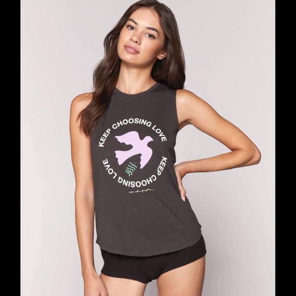 Spiritual Gangster Tops - Spiritual Gangster ‘Keep Choosing Love’ Muscle Tank Size Small